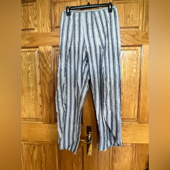 Cali 1850 - Striped Wide Leg Beach Pants with Slit - Picture 1 of 5